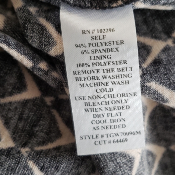 Black & Tan Geometric Dress with Ruffle He… - Picture 8 of 8